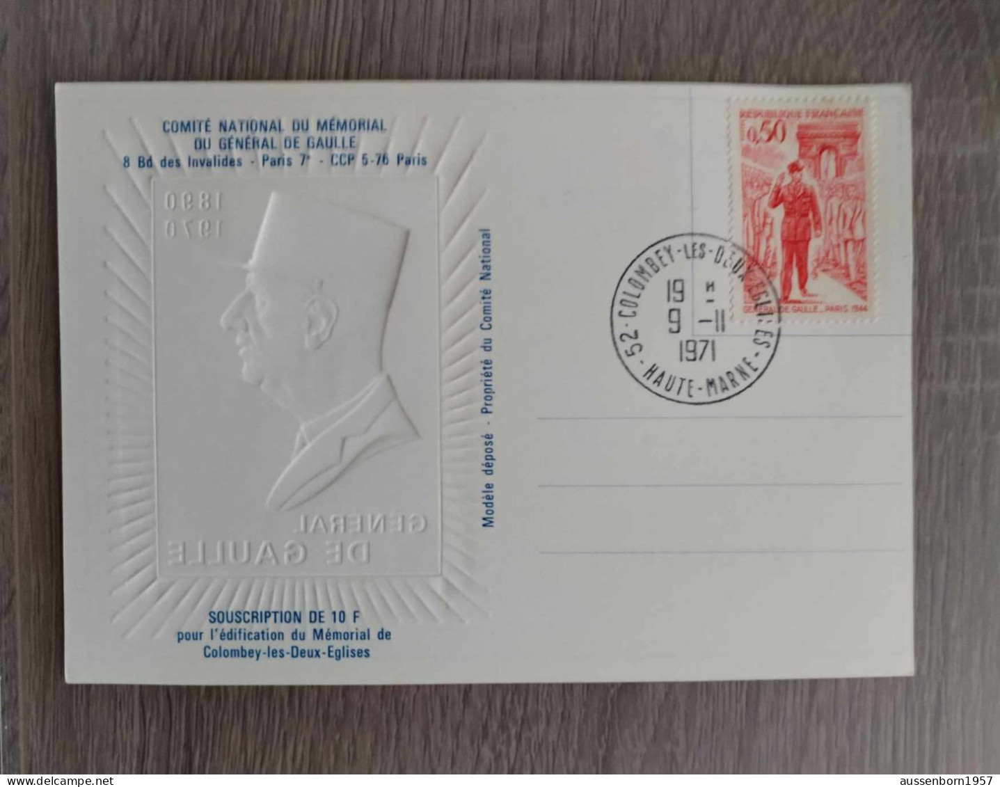 Feuillets Appel Général De Gaulle : Série Complète Des 3 Oblitérations : Image En Or 24 Carats - Souvenir Blokken