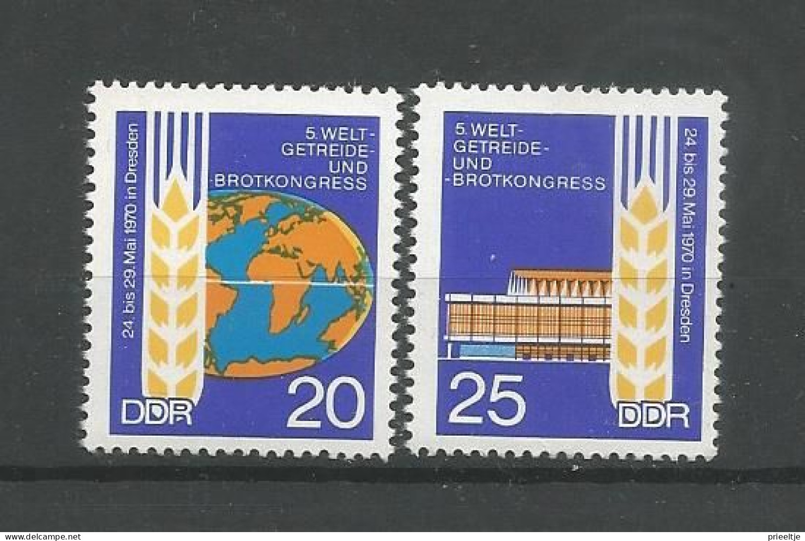 DDR 1970 5th World Cereal And Bread Congress  Y.T. 1266/1267 ** - Nuovi