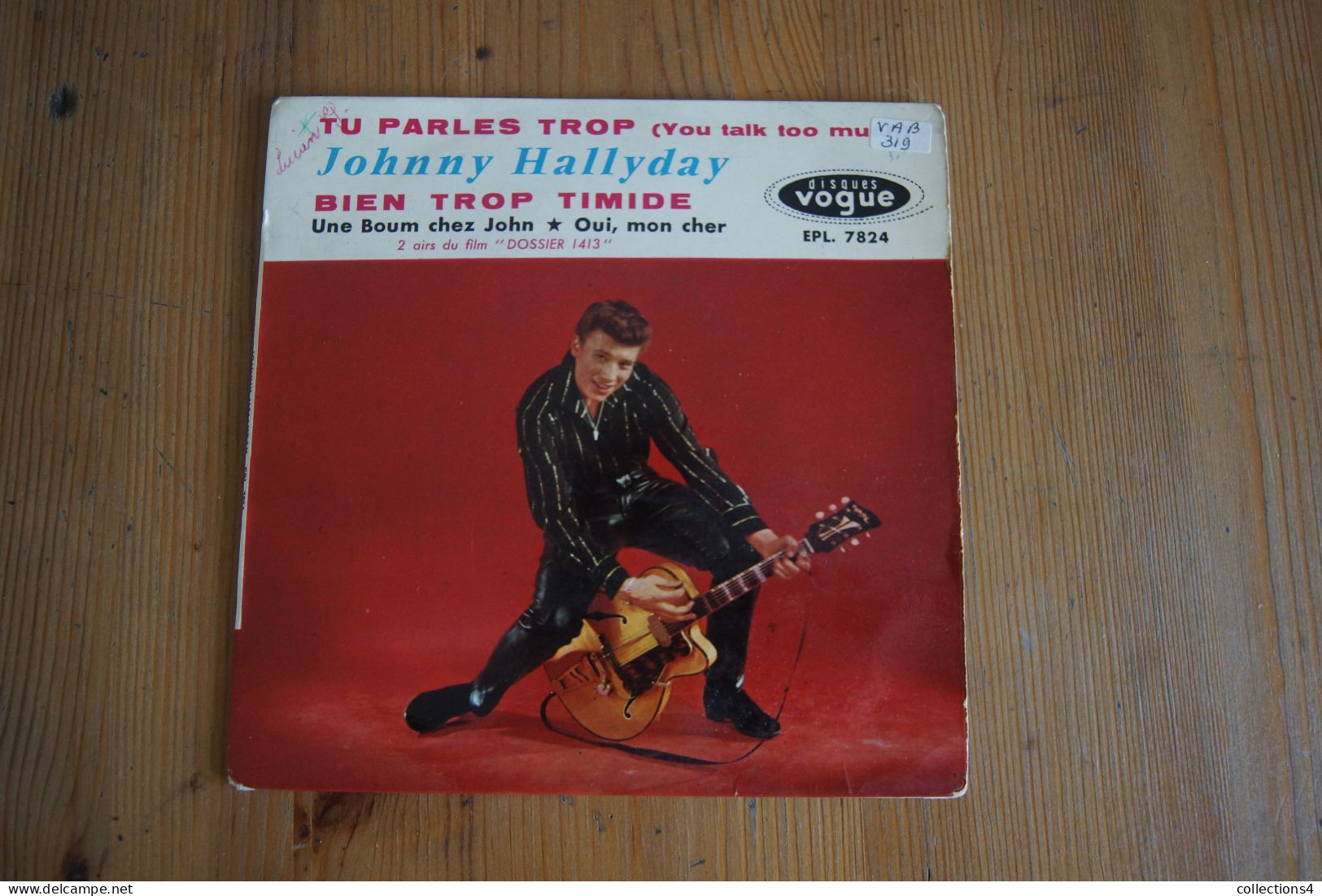 JOHNNY HALLYDAY TU PARLES TROP EP   1961 VARIANTE  VALEUR+ - 45 G - Maxi-Single