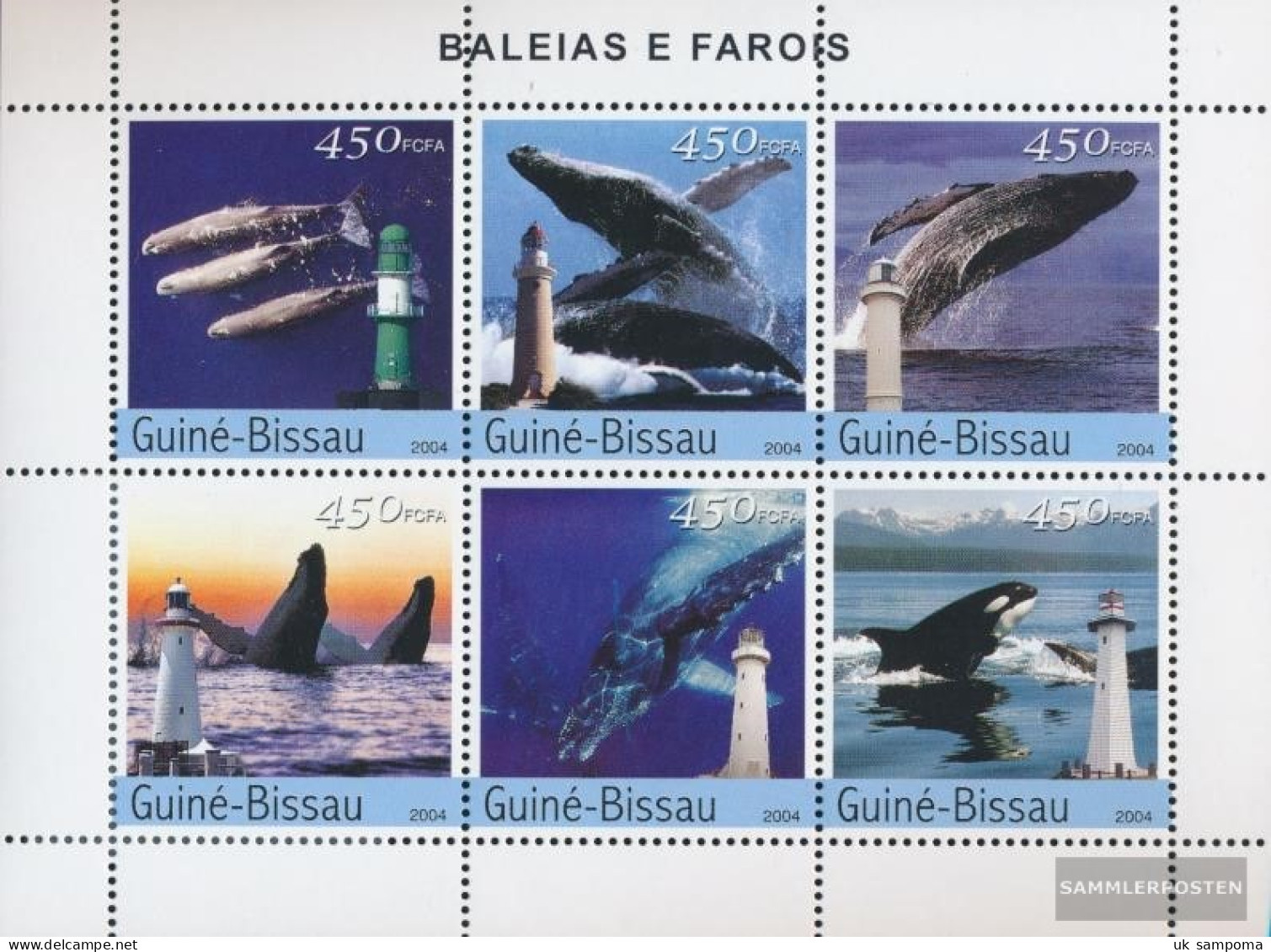 Guinea-Bissau 2788-2793 Sheetlet (complete. Issue) Unmounted Mint / Never Hinged 2004 Whales And Lighthouses - Guinea-Bissau