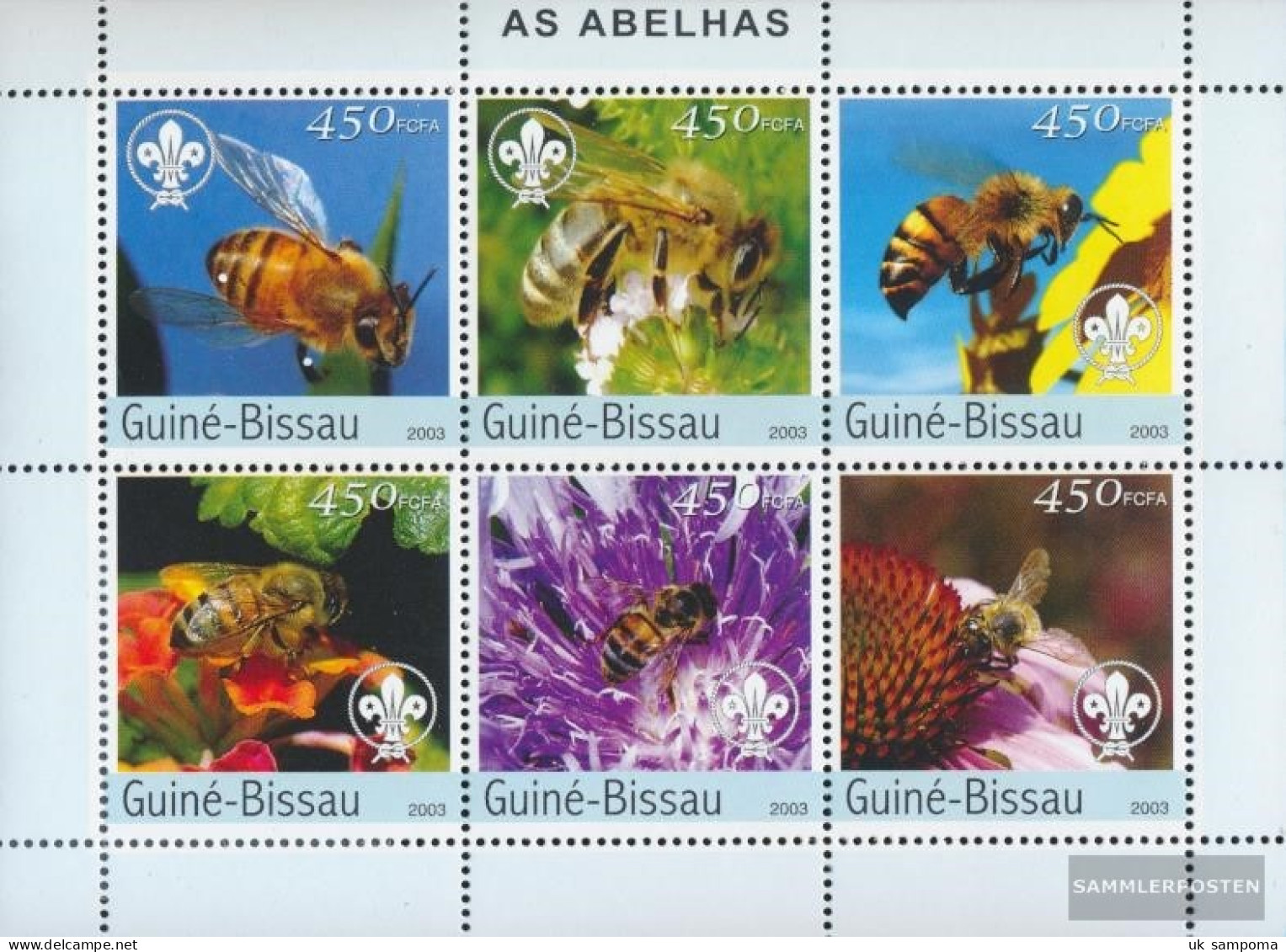 Guinea-Bissau 2636-2641 Sheetlet (complete. Issue) Unmounted Mint / Never Hinged 2003 Bees And Pfadfinderlogo - Guinea-Bissau