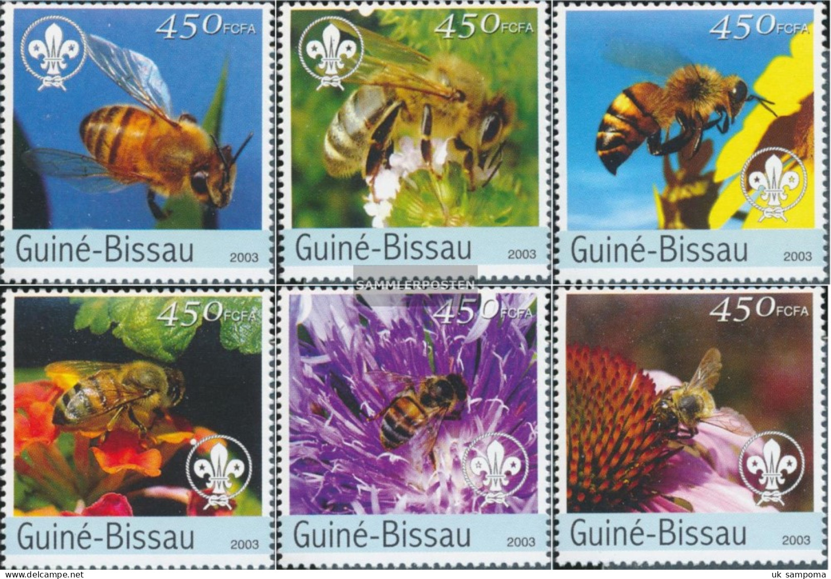 Guinea-Bissau 2636-2641 (complete. Issue) Unmounted Mint / Never Hinged 2003 Bees And Pfadfinderlogo - Guinea-Bissau