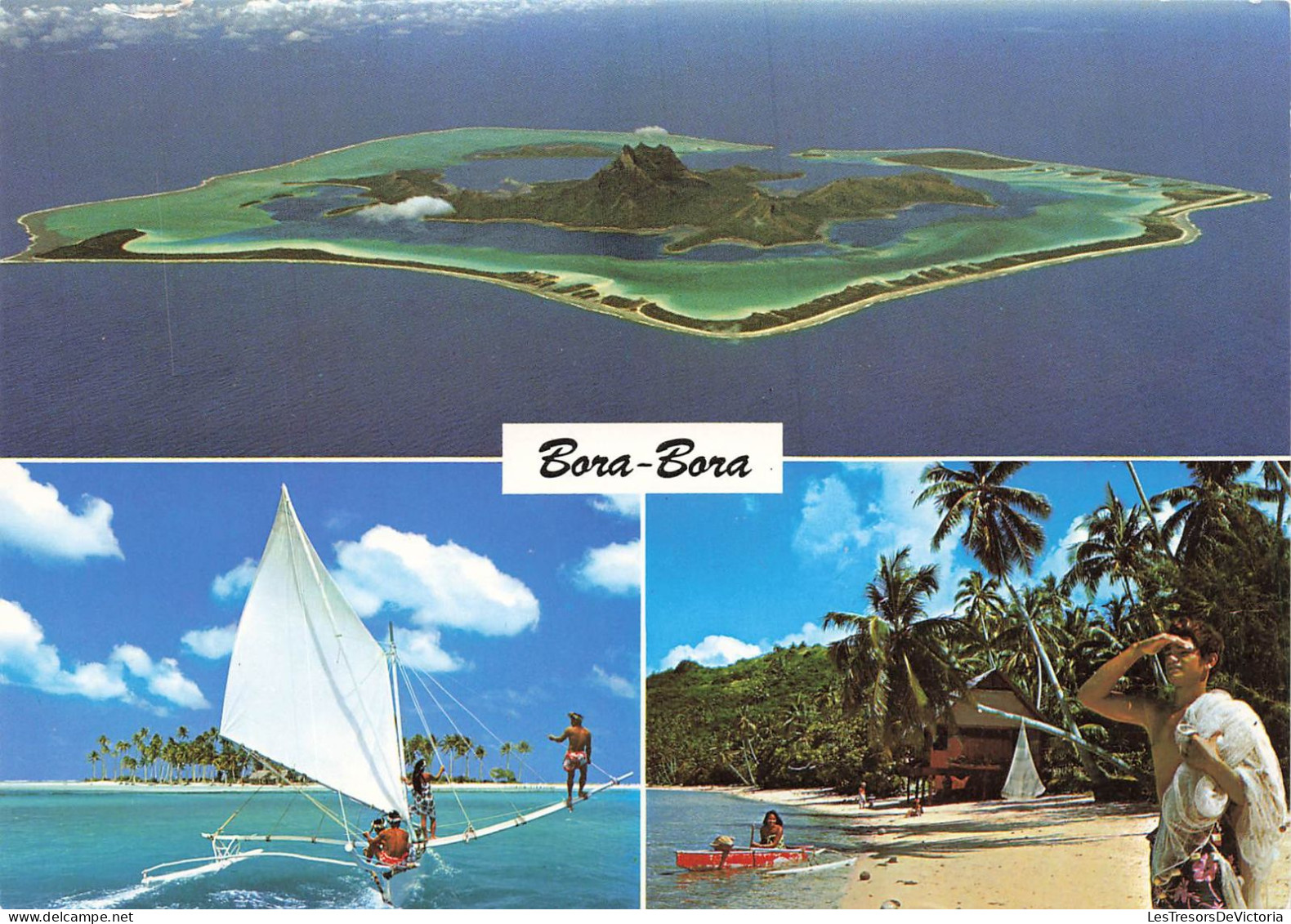 POLYNESIE FRANCAISE - Bora Bora - Multivues - Pêcheurs - Carte Postale - Tahiti