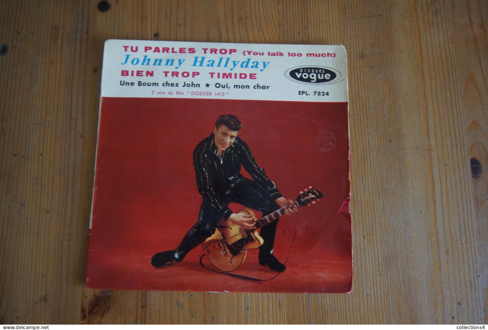 JOHNNY HALLYDAY TU PARLES TROP EP   1961 VARIANTE  VALEUR+ - 45 Toeren - Maxi-Single