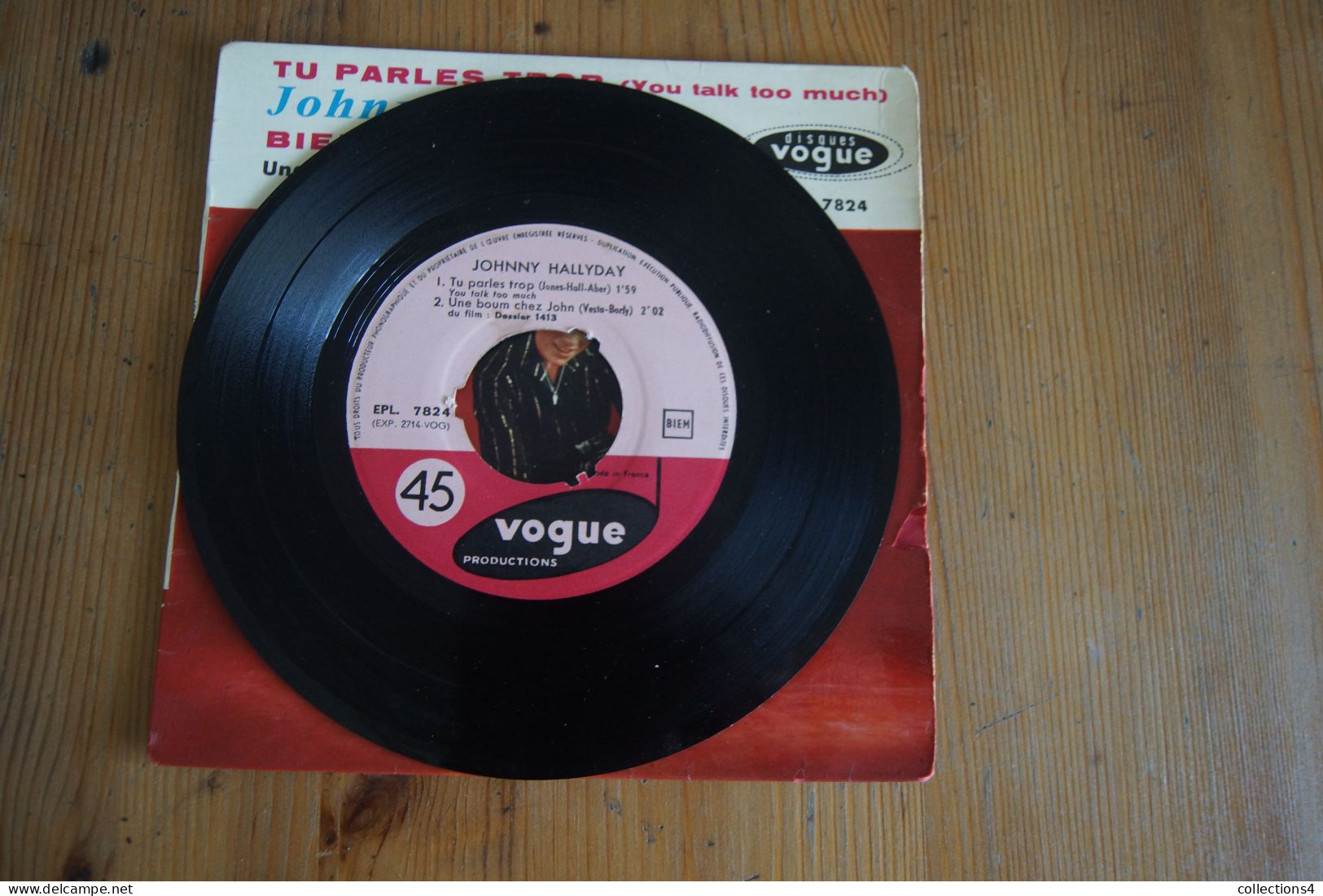 JOHNNY HALLYDAY TU PARLES TROP EP   1961 VARIANTE  VALEUR+ - 45 Rpm - Maxi-Single