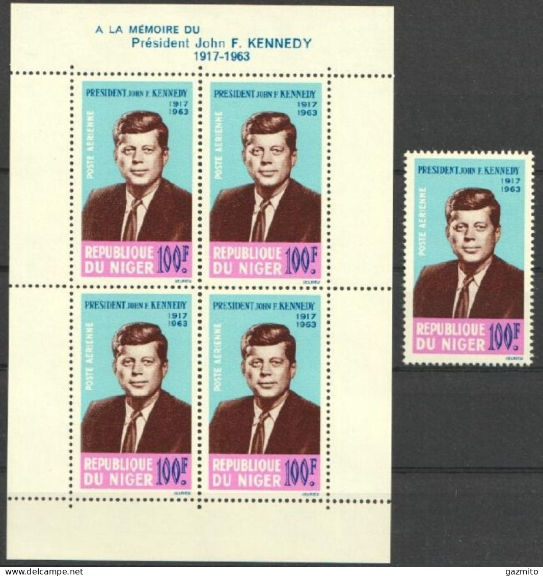 Niger 1964, Kennedy, 1val+Block - Níger (1960-...)