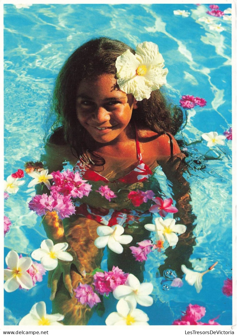 TAHITI -  L'enfant Et La Fleur De Tahiti - The Flower And The Children Of Tahiti - Carte Postale - Tahiti