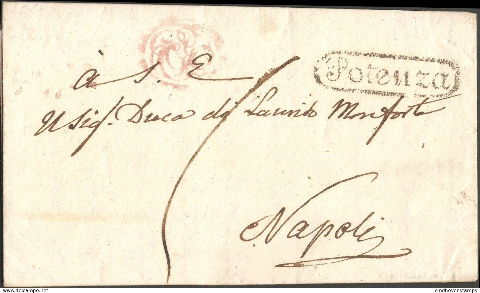 Napoli 1831 Italia, Brief Von Potenza Nach Napoli - 1. ...-1850 Prefilatelia