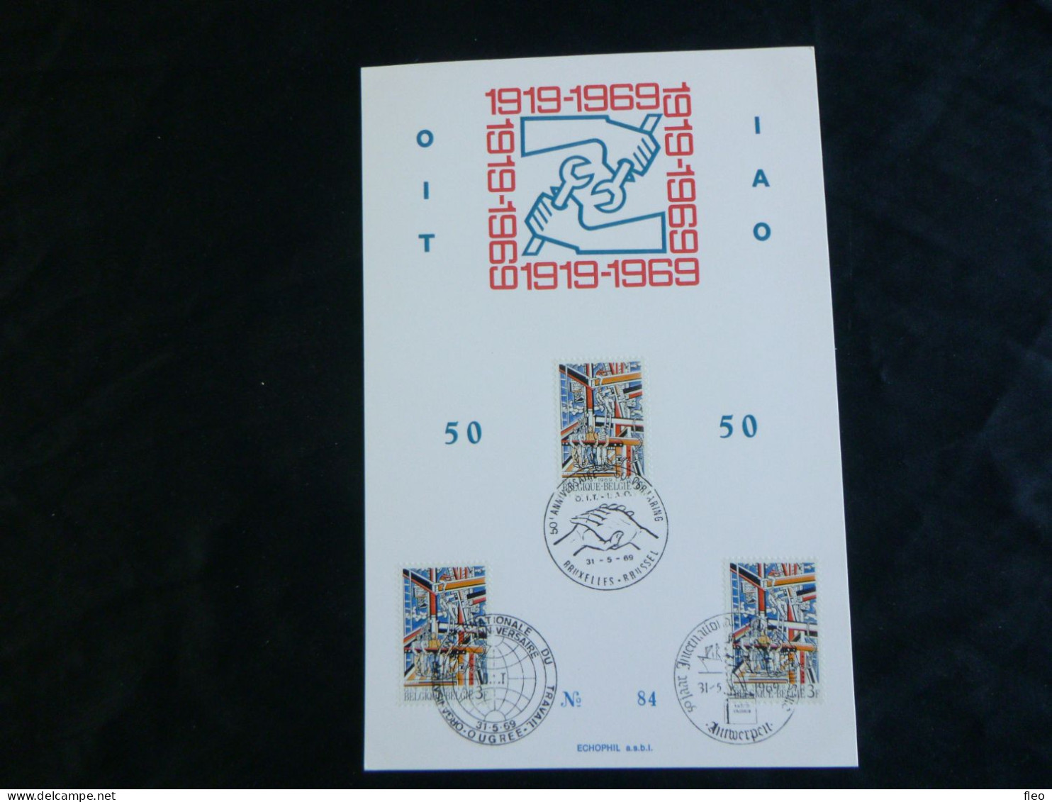 1969 1497 FDC ECHOPHIL FIRST DAY CARD :  " 50° O.I.T - I.L.O - I.A.O " - 1961-1970