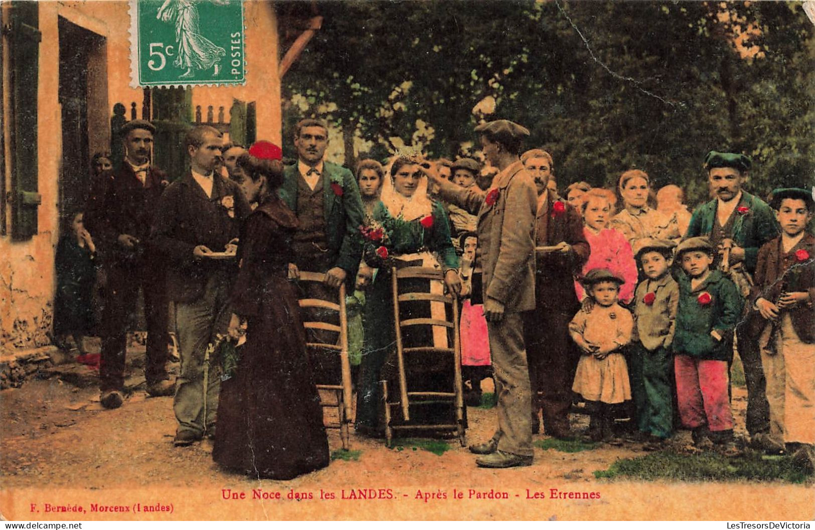 NOCES - Une Noce Dans Les Landes - Après Le Pardon - Les Etrennes - Animé - Carte Postale Ancienne - Huwelijken