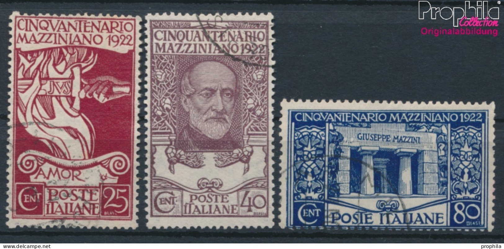 Italien 157-159 (kompl.Ausg.) Gestempelt 1922 Giuseppe Mazzini (10368604 - Used