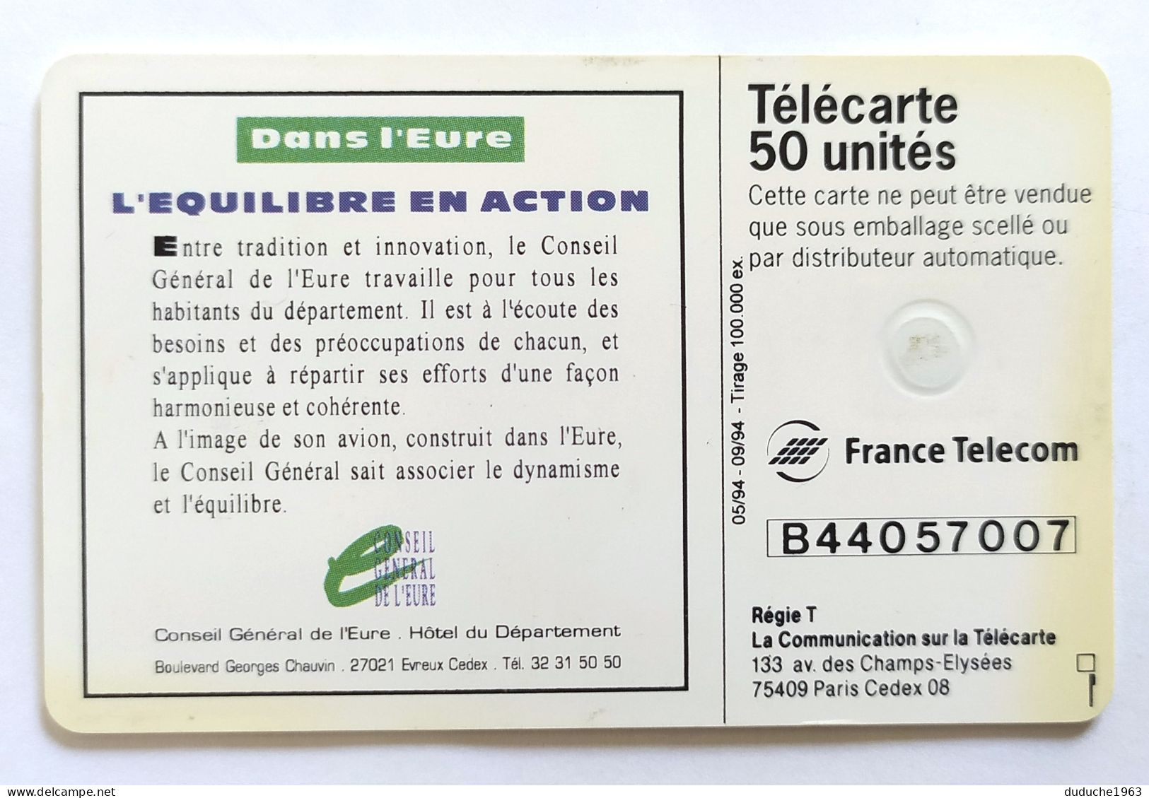Télécarte France - L'équilibre En Action - Non Classificati