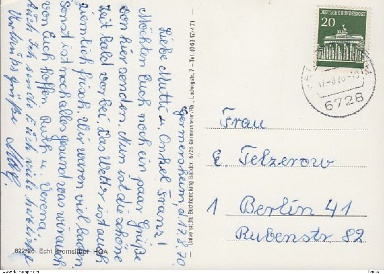 D-76726 Germersheim Am Rhein - Fähre - Berufsschule - Festhalle - Institut - Nice Stamp - Germersheim