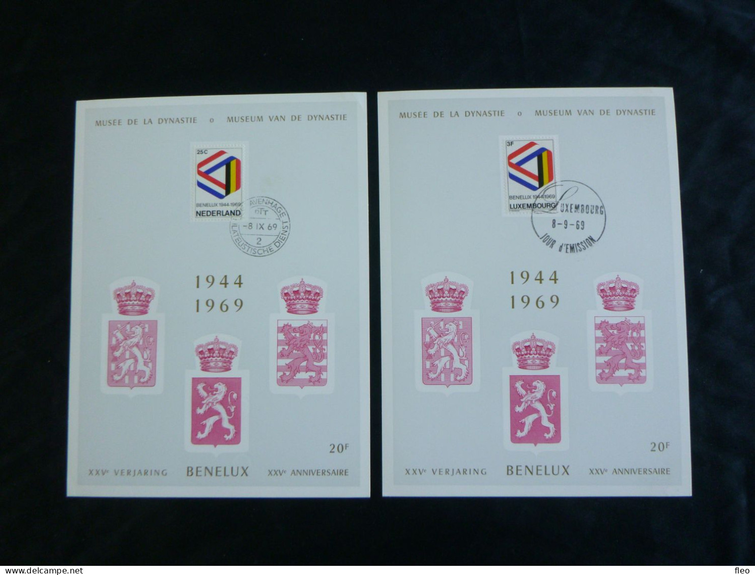 BELG & LUX.1969 1500 FDC Fhilacards :  " BENELUX 1944-1969   " - 1961-1970