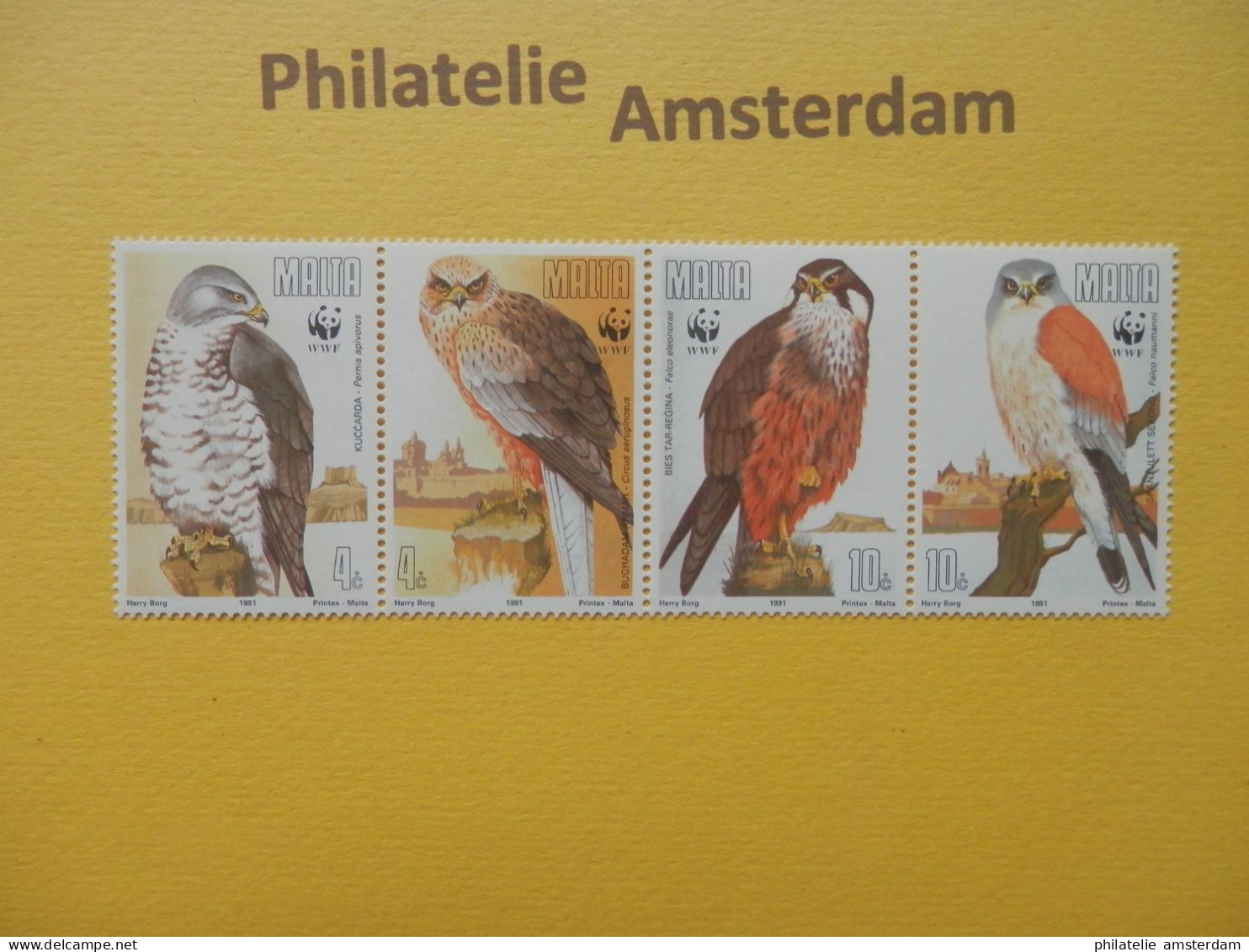 Malta 1991, WWF FAUNA BIRDS OF PREY: Mi 864-67, ** - Unused Stamps