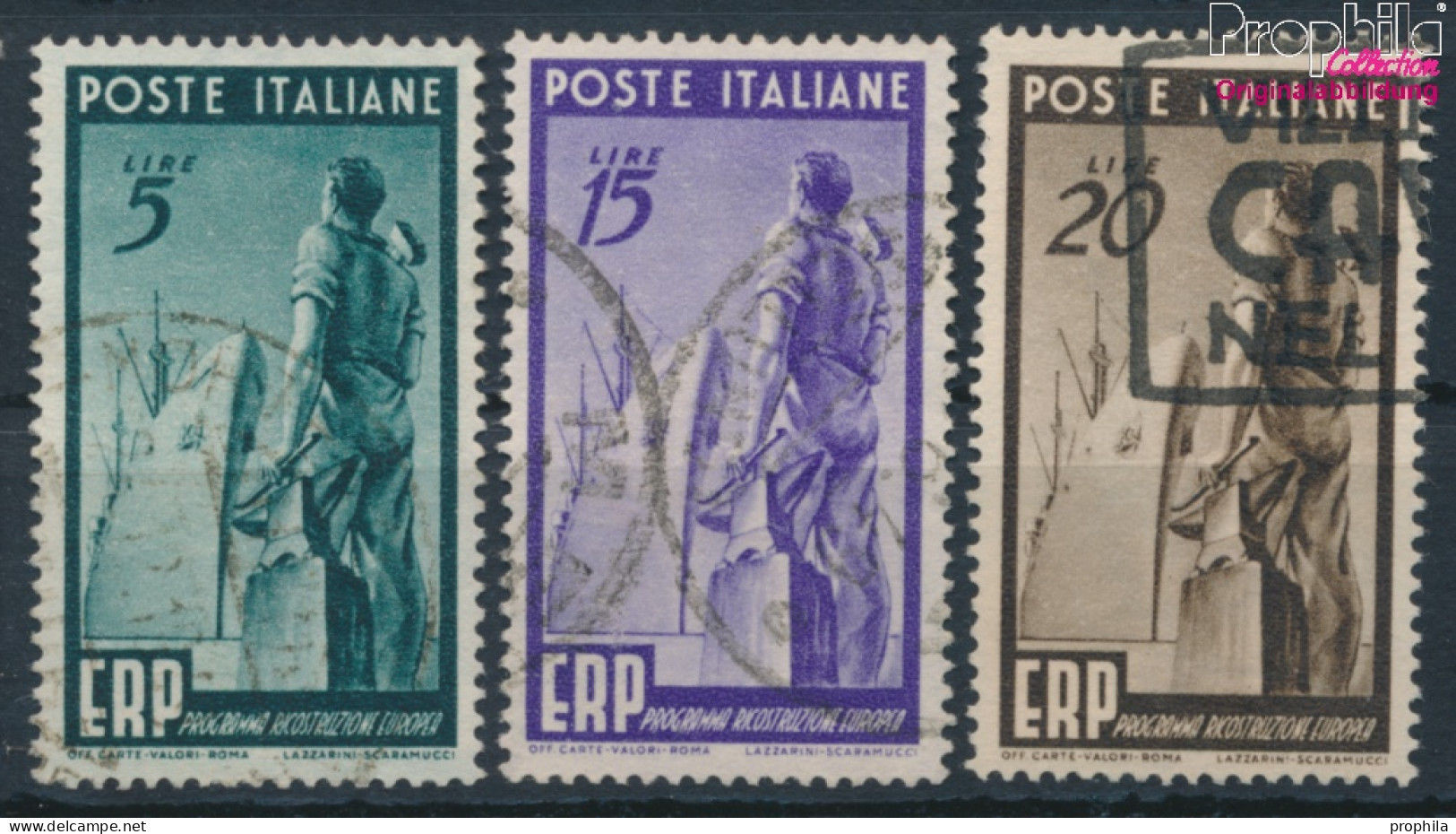 Italien 774-776 (kompl.Ausg.) Gestempelt 1949 Marshallplan (10368584 - 1946-60: Gebraucht