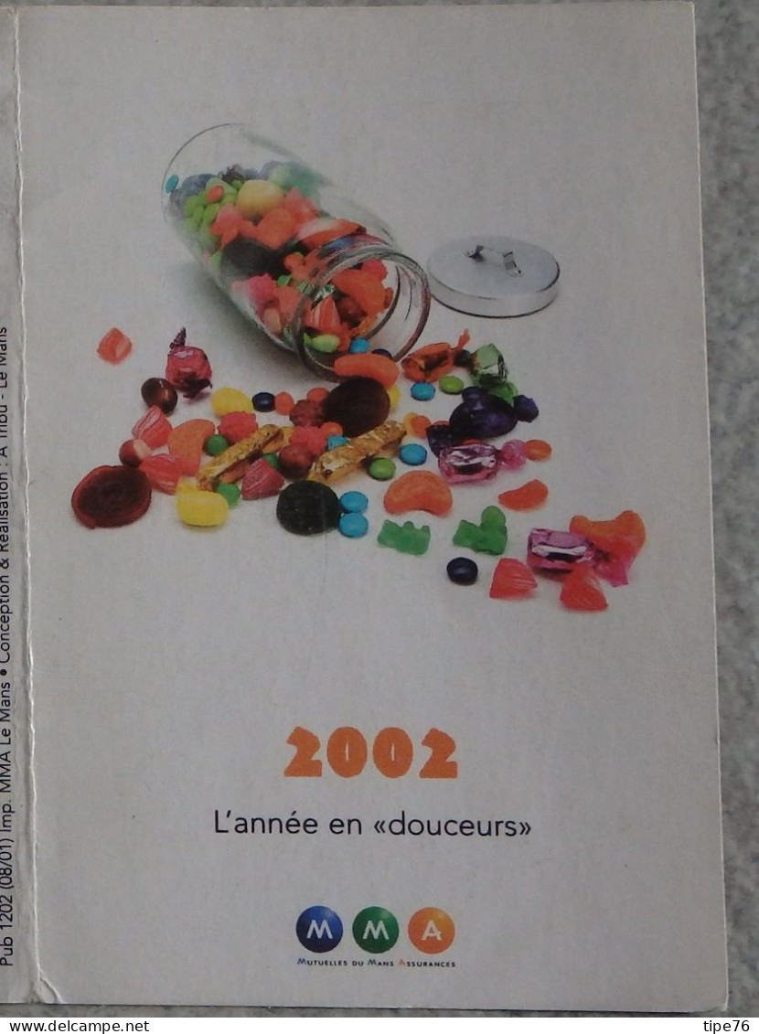 Petit Calendrier De Poche 2002 Assurances Les Mutuelles Du Mans Le Mans Sarthe - Klein Formaat: 2001-...