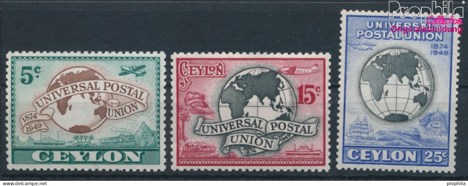 Ceylon 256-258 (kompl.Ausg.) Postfrisch 1949 75 Jahre UPU (10368524 - Sri Lanka (Ceylon) (1948-...)