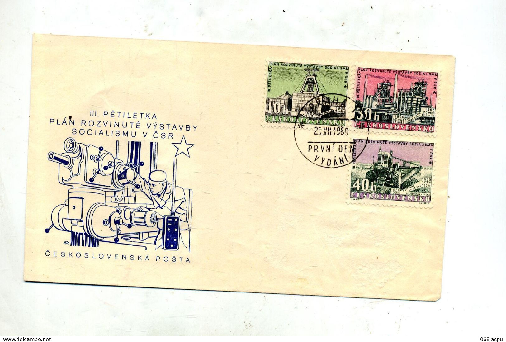 Lettre Cachet Prague Sur Industrie - Lettres & Documents