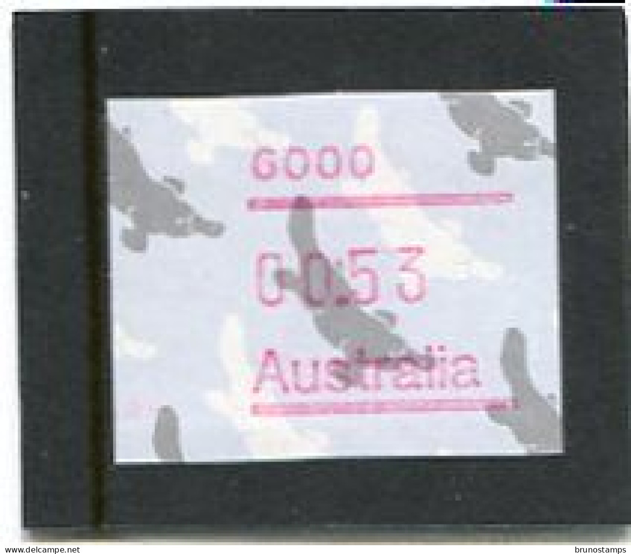 AUSTRALIA - 1987  53c  FRAMA  PLATYPUS  POSTCODE  6000 (PERTH)  MINT NH - Automaatzegels [ATM]