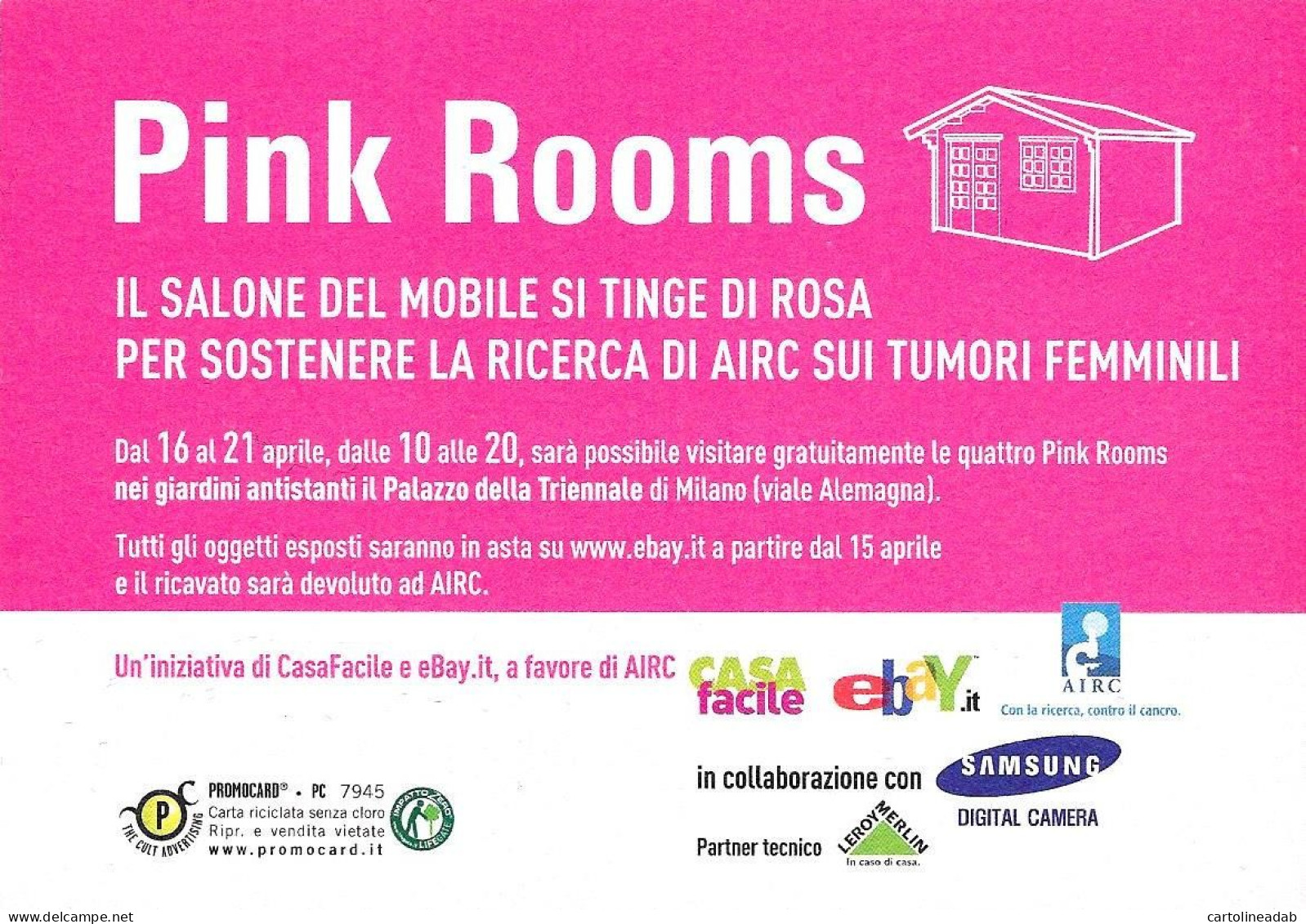 [MD9441] CPM - PINK ROOMS IL SALONE DEL MOBILE SI TINGE DI ROSA - PROMOCARD 7945 - PERFETTA - Non Viaggiata - Advertising