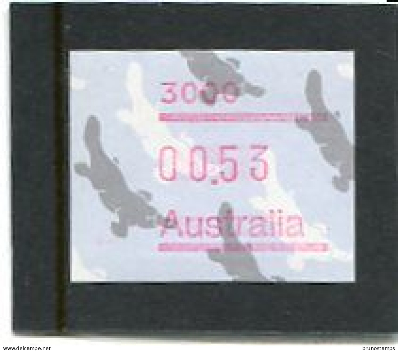 AUSTRALIA - 1987  53c  FRAMA  PLATYPUS  POSTCODE  3000 (MELBOURNE)  MINT NH - Machine Labels [ATM]