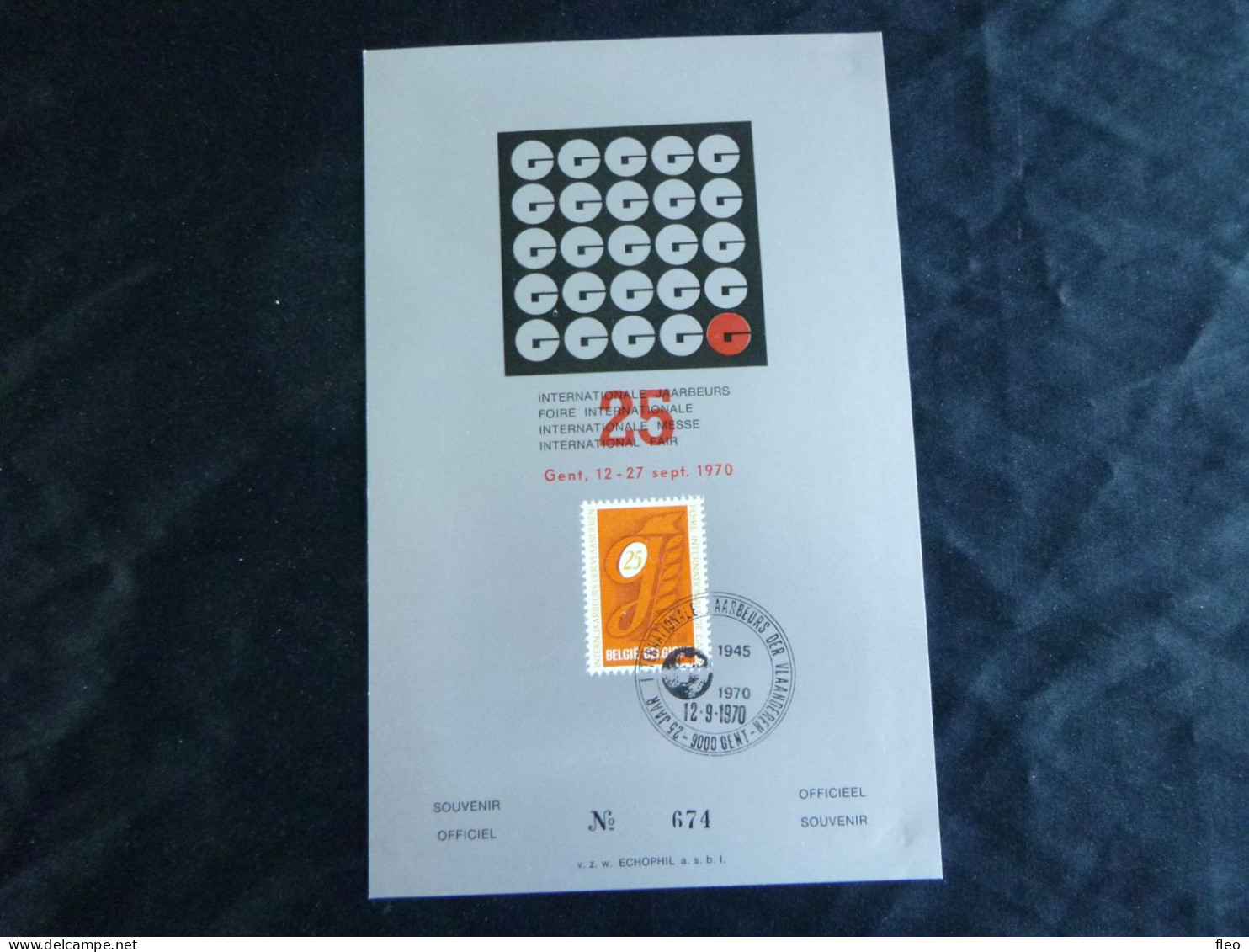 1970 1550 FDC Echophil Card N°674 : "25e Foire Internationale De Gand- 25e Internationale Jaarbeurs Der Vlaanderen" - 1961-1970