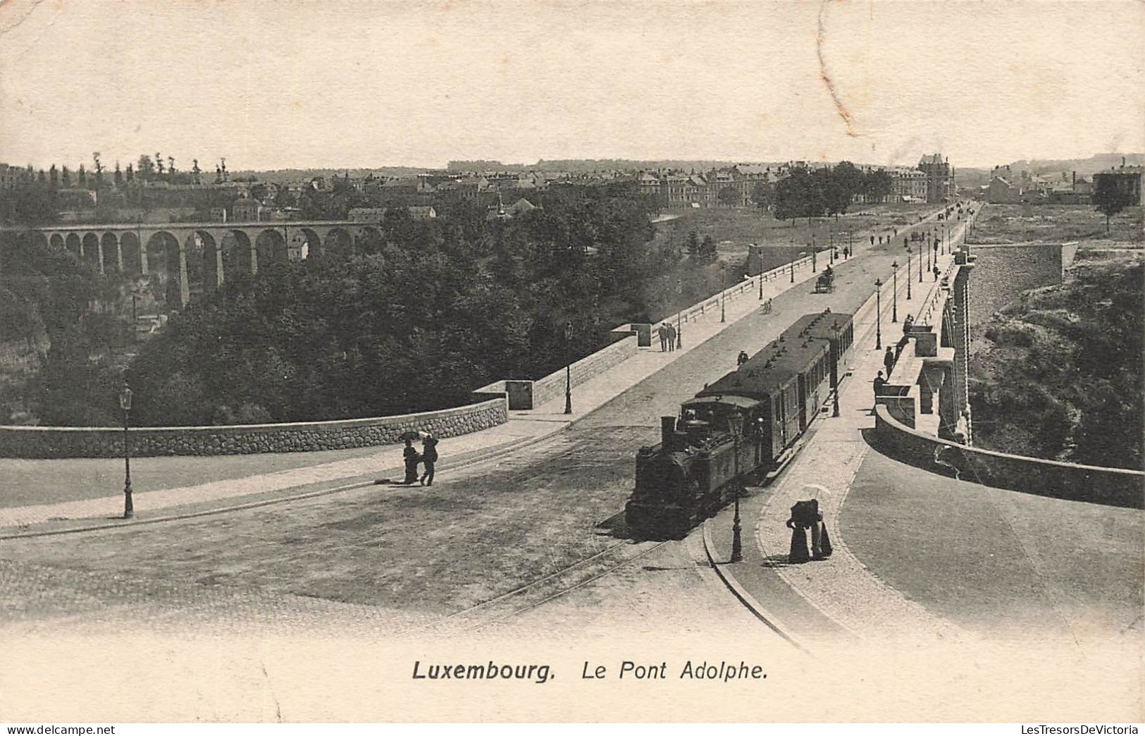 LUXEMBOURG - Pont Adolphe - Train - Animé - Carte Postale Ancienne - Lussemburgo - Città