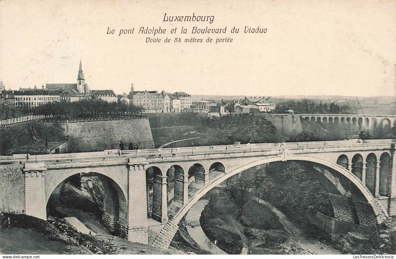 LUXEMBOURG - Pont Adolphe Et La Boulevard Du Viaduc - Vue Générale - Carte Postale Ancienne - Luxemburg - Town