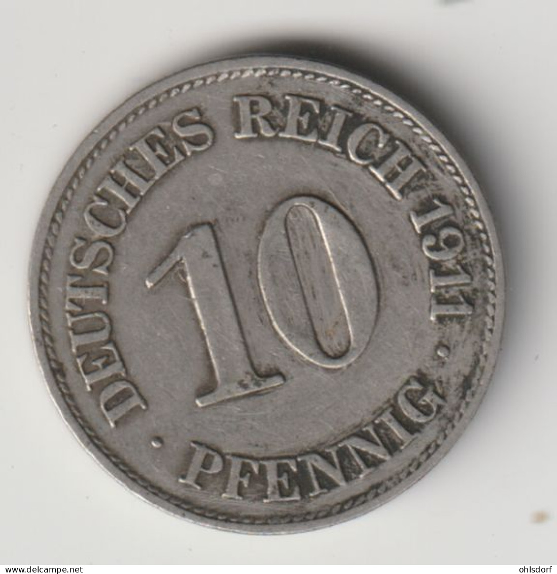 DEUTSCHES REICH 1911 E: 10 Pfennig, KM 12 - 10 Pfennig