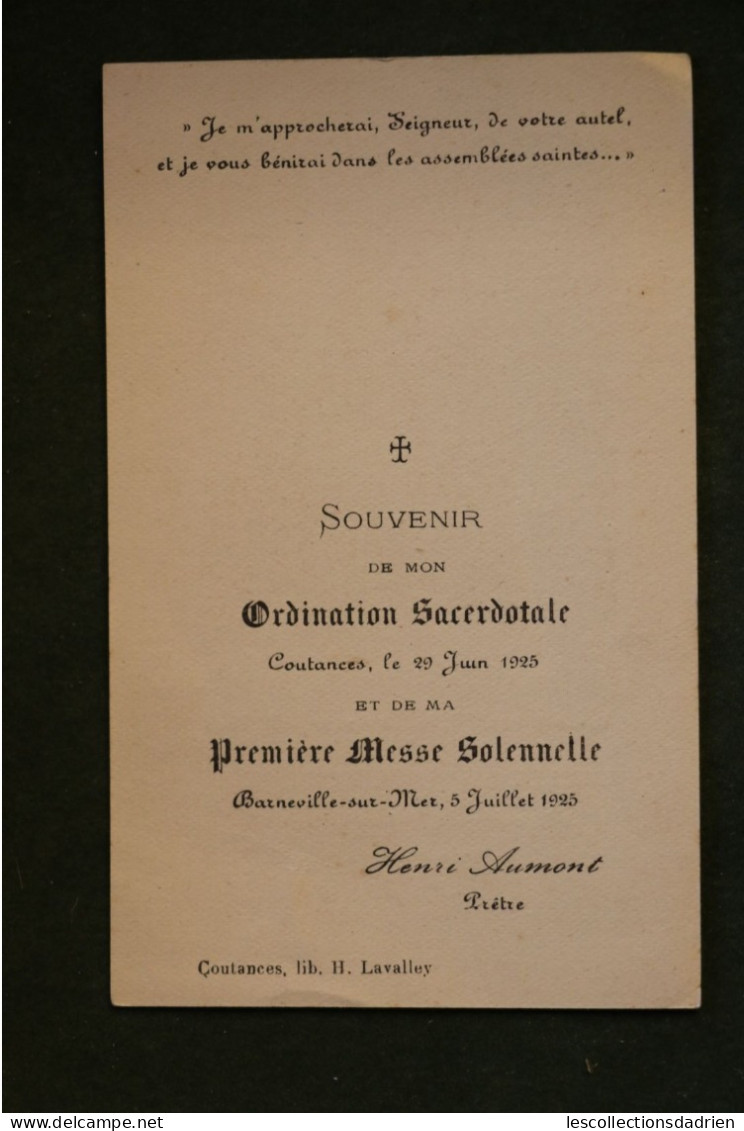 Image Religieuse Ordination D'un Prêtre Coutances 1925 - Première Messe  - Holy Card - Andachtsbilder