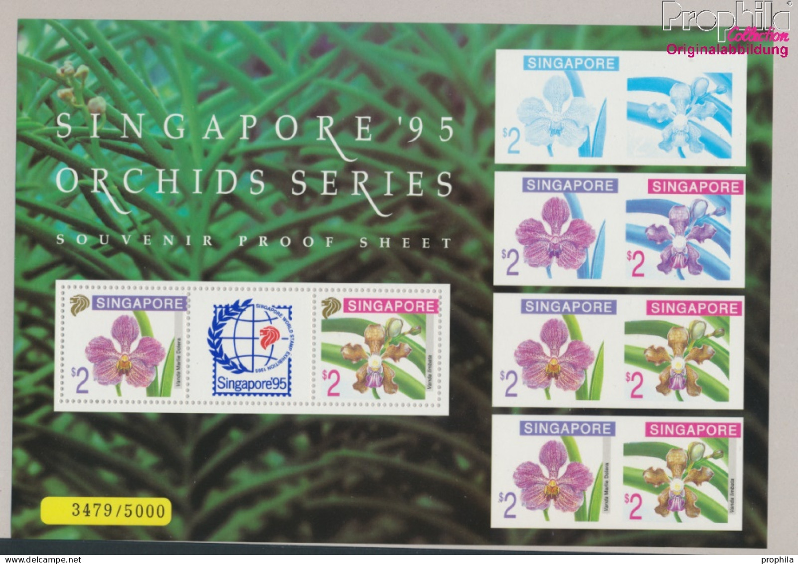 Singapur Block36 (kompl.Ausg.) Postfrisch 1995 Orchideen (10368186 - Singapour (1959-...)