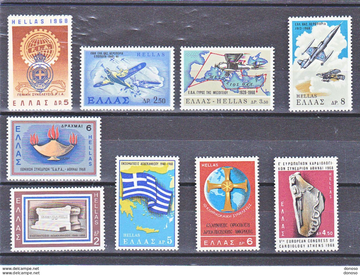 GRECE 1968 Yvert 953 + 962-966 + 970 NEUF** MNH Cote : 8 Euros - Unused Stamps