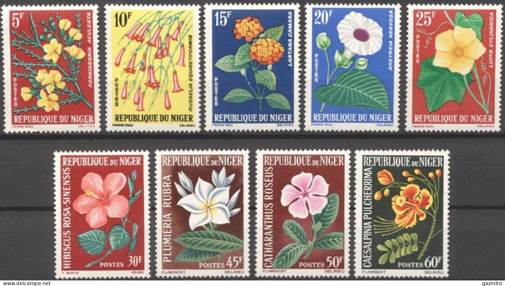 Niger 1965, Flowers, 9val - Autres & Non Classés