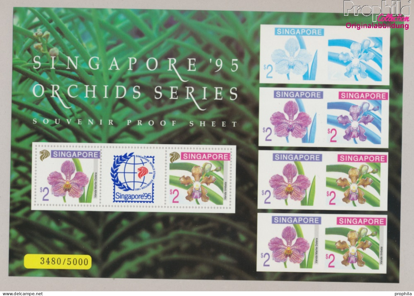 Singapur Block36 (kompl.Ausg.) Postfrisch 1995 Orchideen (10368187 - Singapur (1959-...)