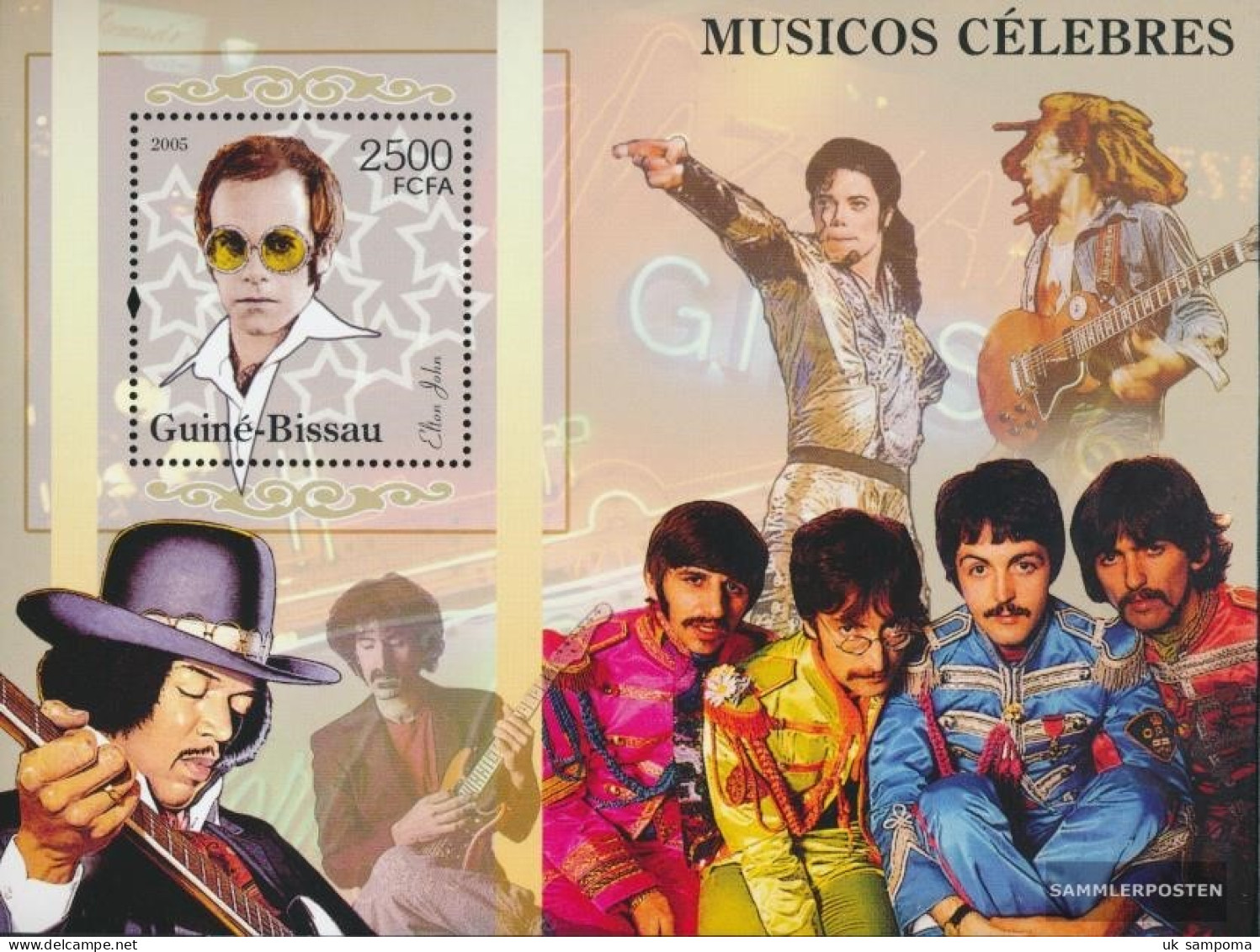 Guinea-Bissau Miniature Sheet 522 (complete. Issue) Unmounted Mint / Never Hinged 2005 Famous Musicians - Guinea-Bissau