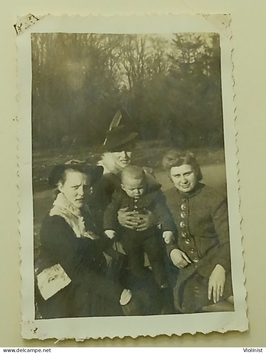 Little Boy And Three Women In The Park-old Photo By Photographer Werner Meier,Wolmirstedt-Germany - Anonymous Persons