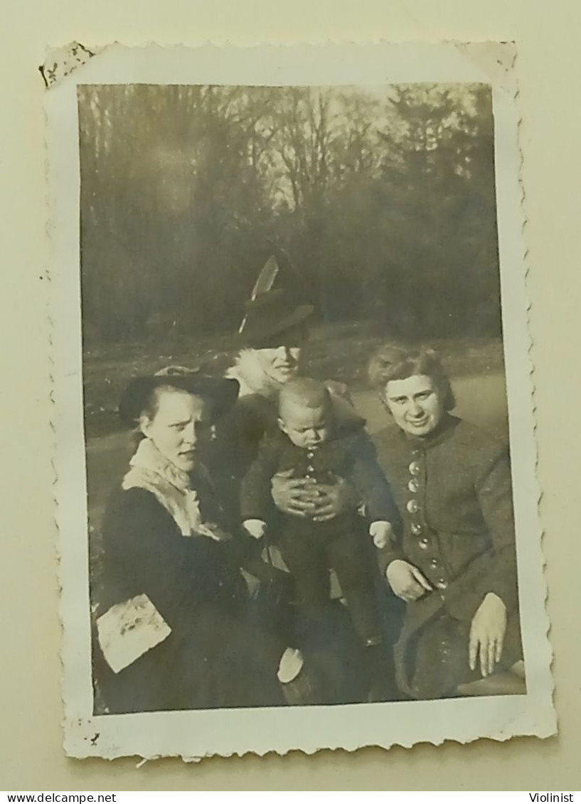 Little Boy And Three Women In The Park-old Photo By Photographer Werner Meier,Wolmirstedt-Germany - Anonymous Persons