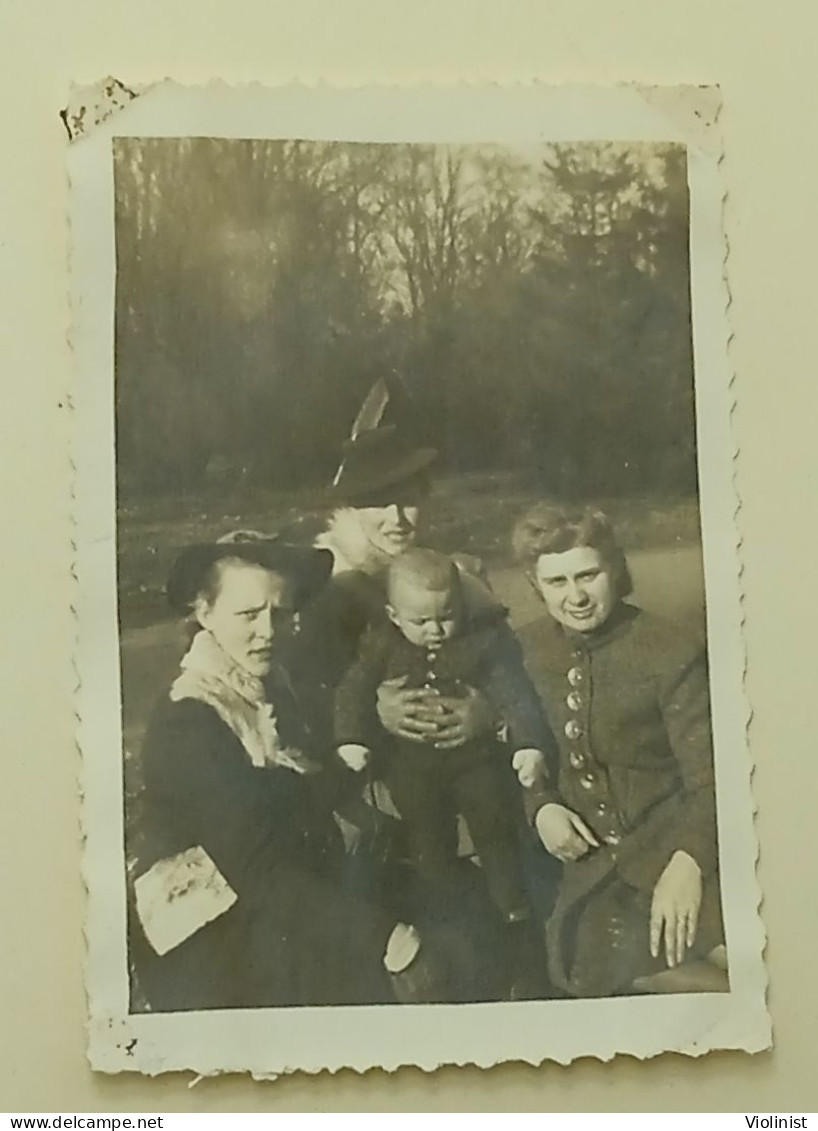 Little Boy And Three Women In The Park-old Photo By Photographer Werner Meier,Wolmirstedt-Germany - Anonymous Persons