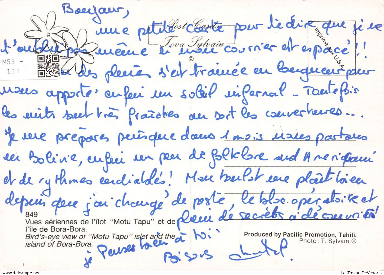 POLYNESIE FRANCAISE - Vues Aériennes De L'îlot "Motu Tapu" Et De L'île De Bora Bora - Bird's Eye View - Carte Postale - Polynésie Française