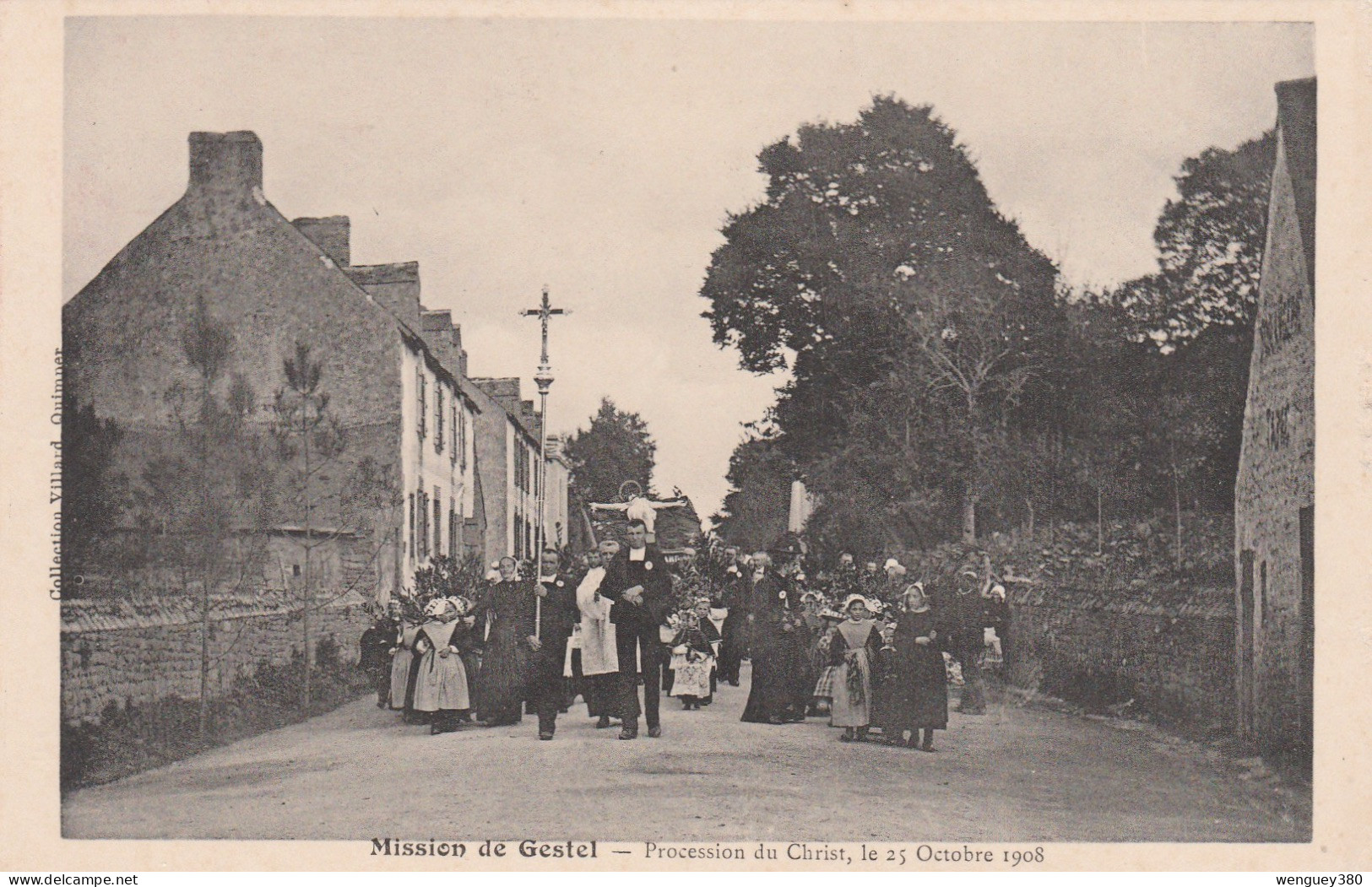 56 GESTEL QUEVEN   LORIENT    Mission De Gestel (Octobre 1908) - Procession Du Christ      TB PLAN  1908  RARE - Pont Scorff