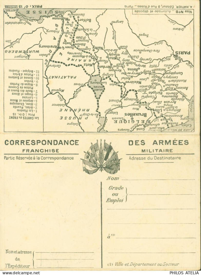 Guerre 14 Carte Postale Correspondance Des Armées FM Franchise Militaire Les Cartes Du Front 9 Verdun Et Cotes De Meuse - Guerra 1914-18
