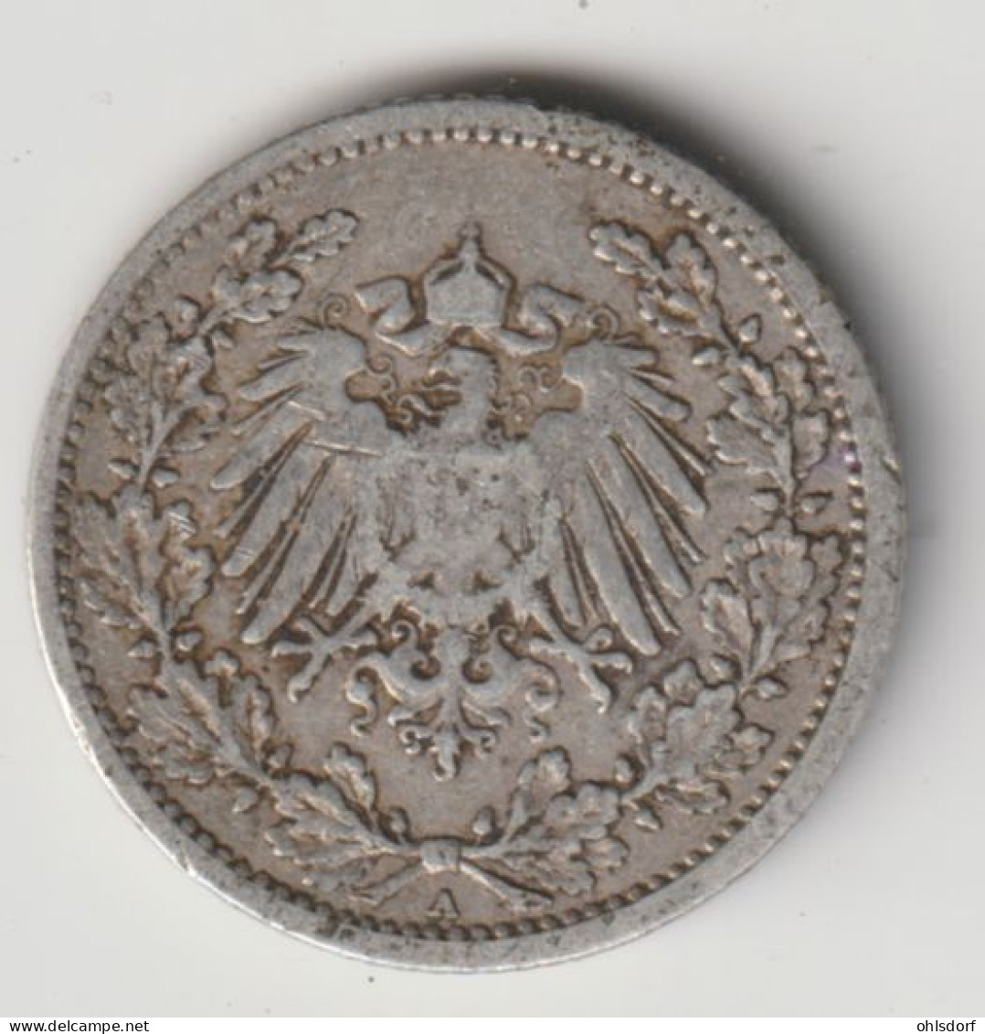 DEUTSCHES REICH 1906 A: 1/2 Mark, Silver, KM 17 - 1/2 Mark