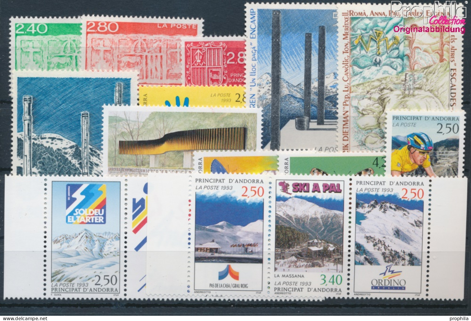 Andorra - Französische Post Postfrisch Skigebiete 1993 Ski, Kunst, Schmetterlinge U.a.  (10368386 - Neufs