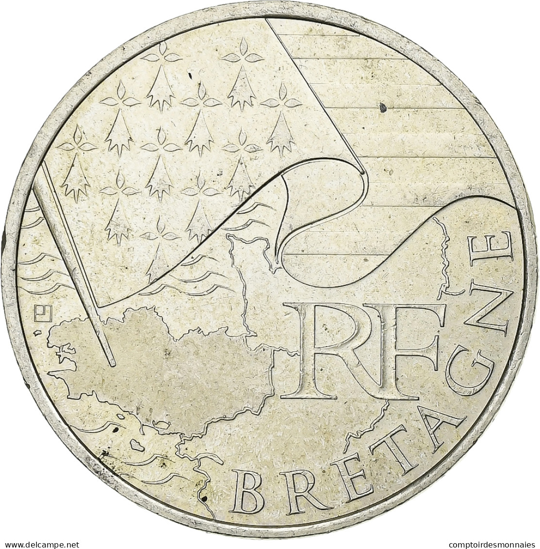 France, 10 Euro, Bretagne, 2010, Paris, Argent, SUP+, KM:1648 - Francia