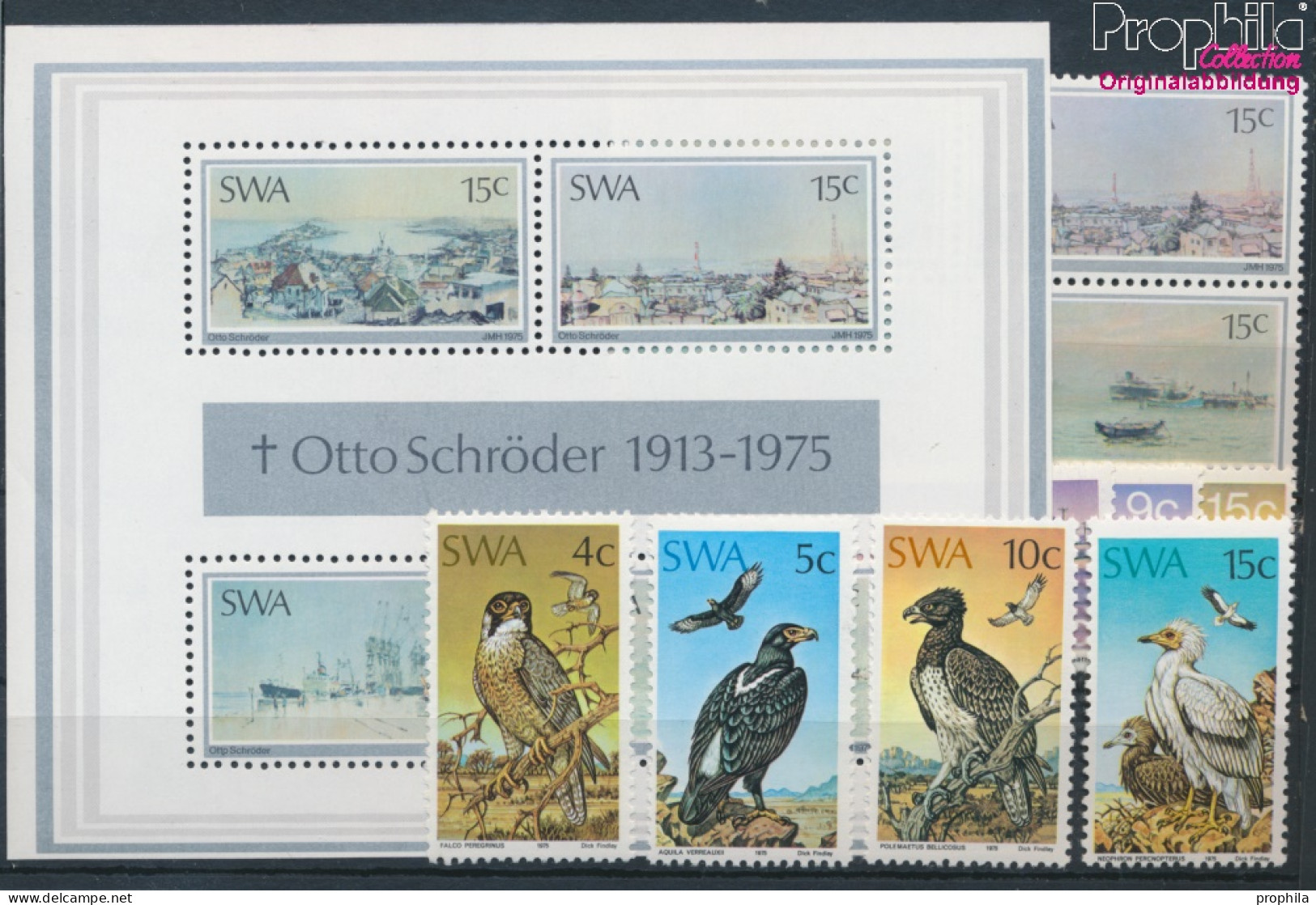 Namibia - Südwestafrika Postfrisch Geschützte Greifvögel 1975 Schröder, Vögel, Kolonialzeit  (10368360 - Afrique Du Sud-Ouest (1923-1990)