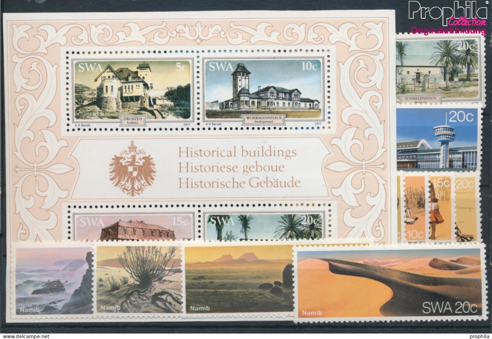 Namibia - Südwestafrika Postfrisch Namib-Wüste 1977 Gebäude, Namib, Wambos, Flughafen  (10368359 - Südwestafrika (1923-1990)