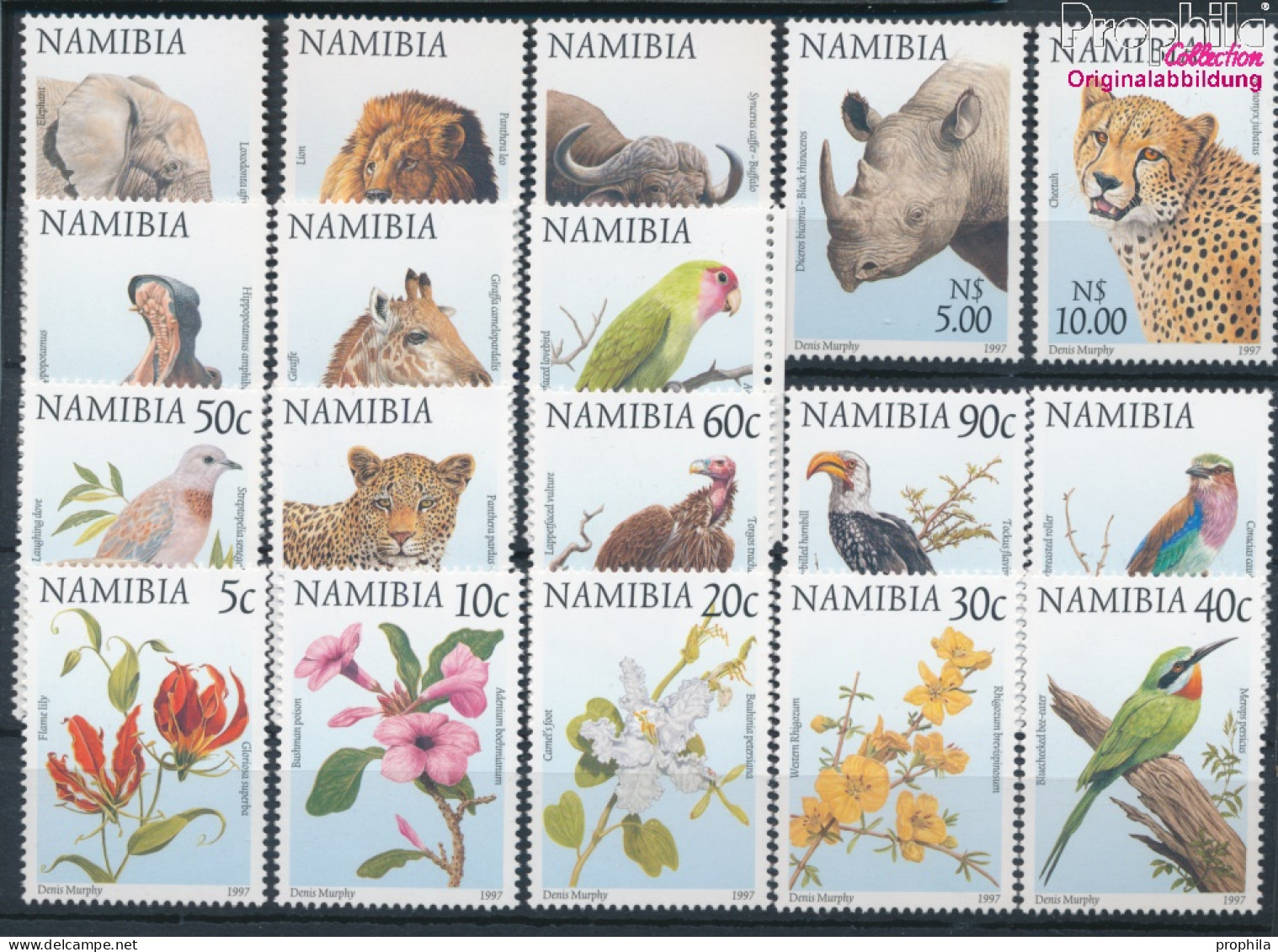 Namibia - Südwestafrika 876C-893C (kompl.Ausg.) Postfrisch 1997 Blumen Und Tiere (10368953 - Namibië (1990- ...)