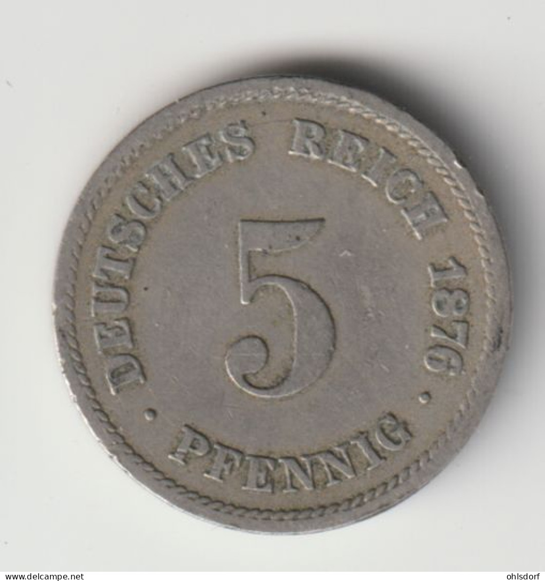 DEUTSCHES REICH 1875 D: 5 Pfennig, KM 3 - 5 Pfennig