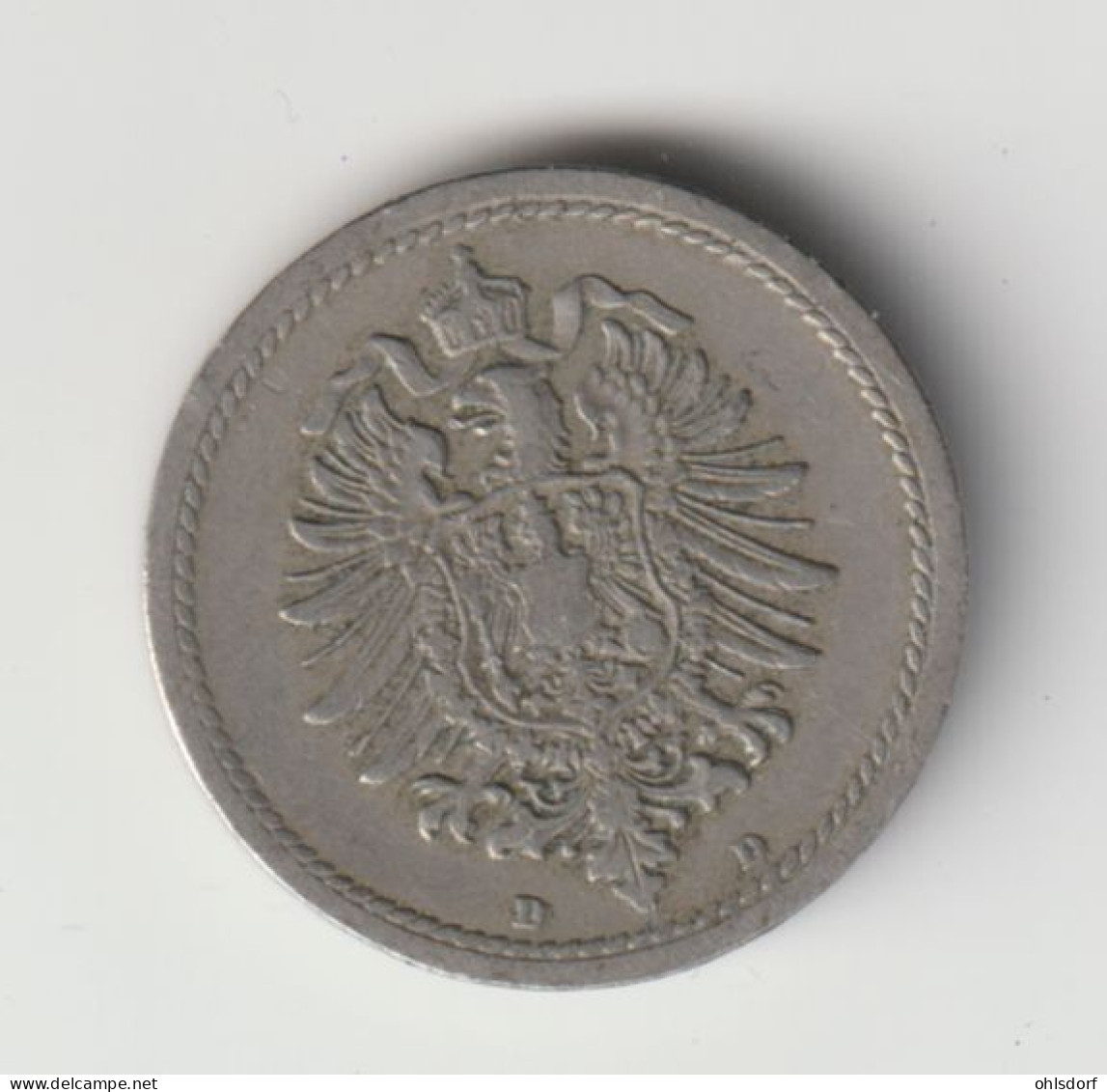 DEUTSCHES REICH 1875 D: 5 Pfennig, KM 3 - 5 Pfennig